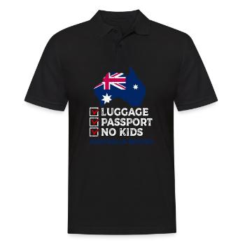 Gepäck Passport Australien Bound Urlaub Reise - Männer Poloshirt - Schwarz - Vorne - Kai (181cm)