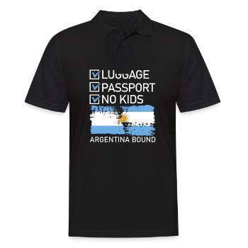Luggage Passport No Kids Argentina Bound - Men's Polo Shirt - black - Front - Kai (181cm)