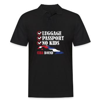 Luggage Passport No Kids Cuba Bound Vacation Trip - Men's Polo Shirt - black - Front - Kai (181cm)
