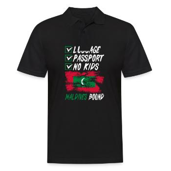 Luggage Passport No Kids Maldives Bound Vacation - Men's Polo Shirt - black - Front - Kai (181cm)