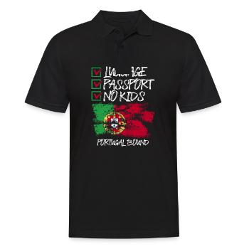 Luggage Passport No Kids Portugal Bound Vacation - Men's Polo Shirt - black - Front - Kai (181cm)