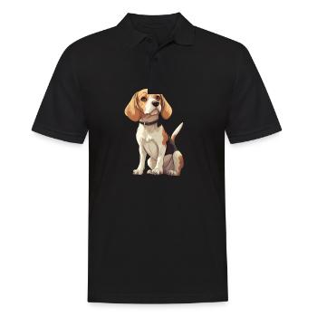 Animal Lover - Cute Animal Graphic - Dog - Men's Polo Shirt - black - Front - Kai (181cm)