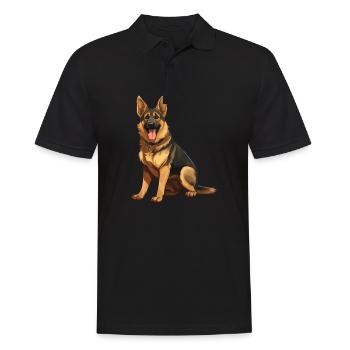 Tierliebhaber - Niedliche Tiergrafik - Hund - Männer Poloshirt - Schwarz - Vorne - Kai (181cm)