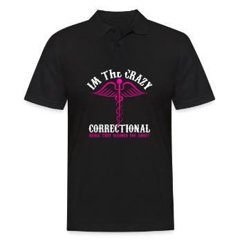 Im the crazy correctional nurse they warned Design - Men's Polo Shirt - black - Front - Kai (181cm)