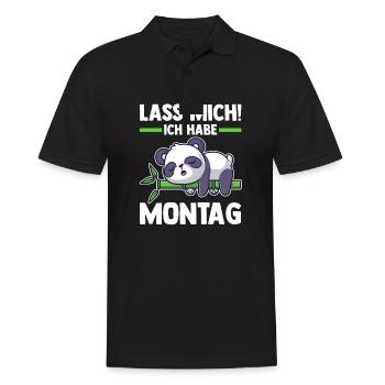 Pandabär Lass Mich Ich Habe Montag - Männer Poloshirt - Schwarz - Vorne - Kai (181cm)