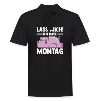Flusspferd Lass Mich Ich Habe Montag - Männer Poloshirt - Schwarz - Vorne - Kai (181cm)