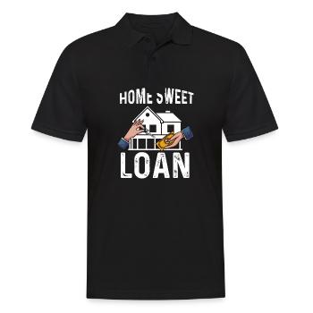 home sweet loan Design für einen Bankangestellten - Männer Poloshirt - Schwarz - Vorne - Kai (181cm)