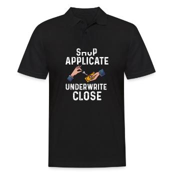 Shop beantragen unterschreiben abschließen Design - Männer Poloshirt - Schwarz - Vorne - Kai (181cm)