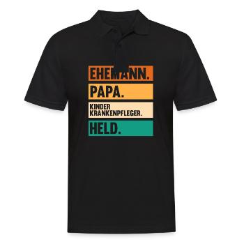 Papa vater Pfleger Pflegekraft Kinderkrankenpflege - Männer Poloshirt - Schwarz - Vorne - Kai (181cm)