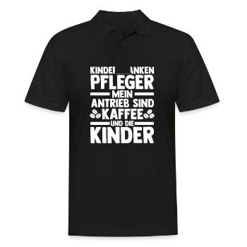 Pfleger Pflegekraft Kinderkrankenpfleger - Männer Poloshirt - Schwarz - Vorne - Kai (181cm)