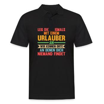 Sommerurlaub Urlauber Urlaub - Männer Poloshirt - Schwarz - Vorne - Kai (181cm)