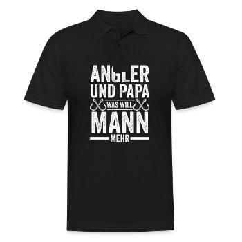 Vater Angel Fischen Papa Angeln Angler - Männer Poloshirt - Schwarz - Vorne - Kai (181cm)