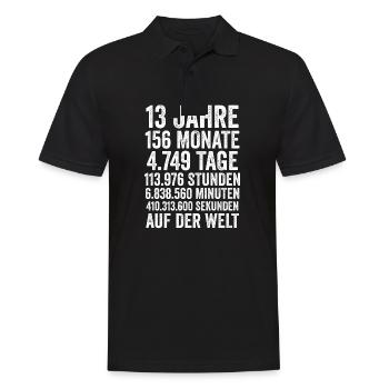 13 Jahre Dreizehnter Geburtstag - Männer Poloshirt - Schwarz - Vorne - Kai (181cm)