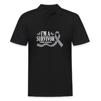 Unterstützen Sie Den Asthma-bewusstseinsmonat Ich - Männer Poloshirt - Schwarz - Vorne - Kai (181cm)