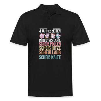 Die 4 Jahreszeiten In Deutschland - Männer Poloshirt - Schwarz - Vorne - Kai (181cm)