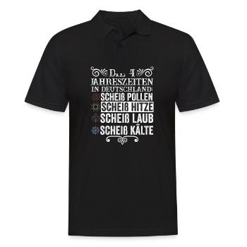 Die 4 Jahreszeiten In Deutschland - Männer Poloshirt - Schwarz - Vorne - Kai (181cm)