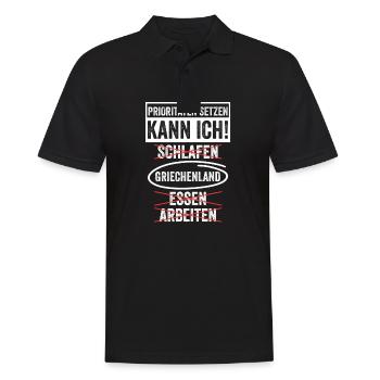 Griechen Grieche Griechenland - Männer Poloshirt - Schwarz - Vorne - Kai (181cm)