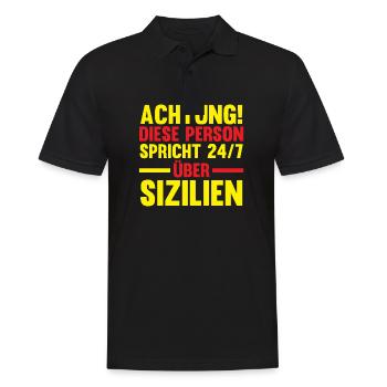 Sizilianer Sizilianisch Sizilien - Männer Poloshirt - Schwarz - Vorne - Kai (181cm)