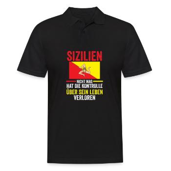 Sizilianer Sizilianisch Sizilien - Männer Poloshirt - Schwarz - Vorne - Kai (181cm)