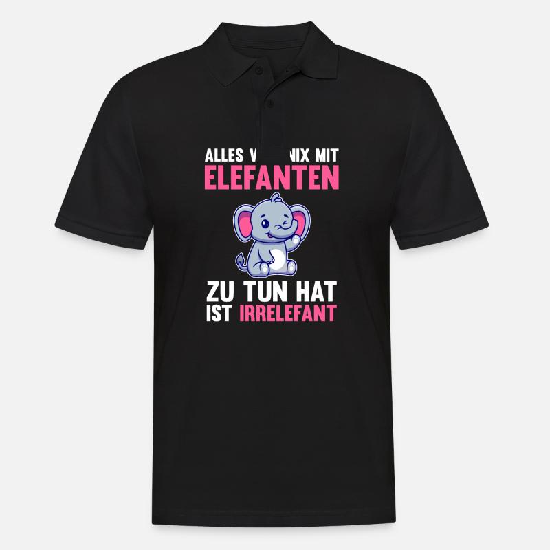 Elefant Elefanten - Männer Poloshirt - Schwarz
