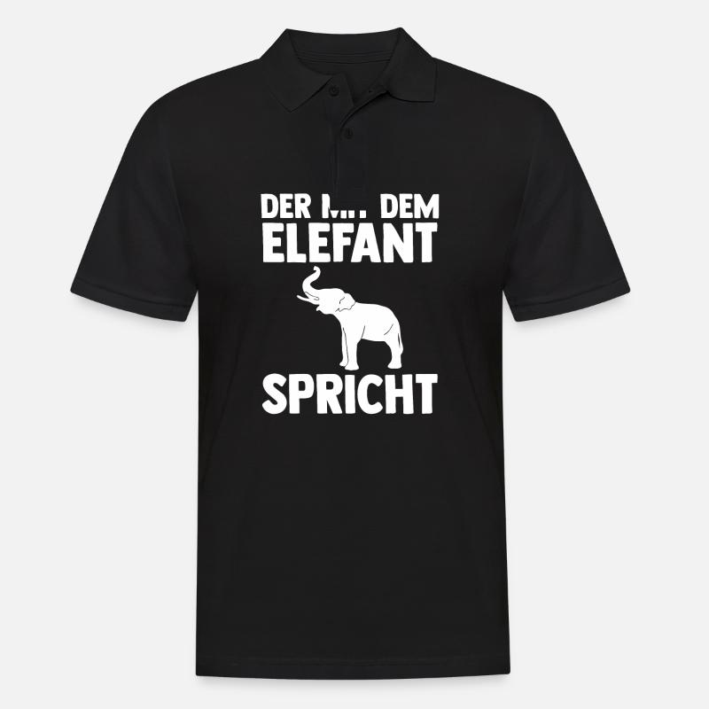 Elefant Elefanten - Männer Poloshirt - Schwarz