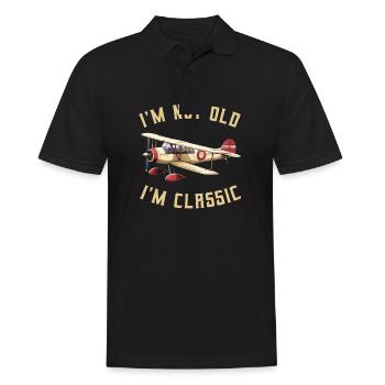 I'm not Old I'm Cassic Vintage Plane Airplane - Men's Polo Shirt - black - Front - Kai (181cm)