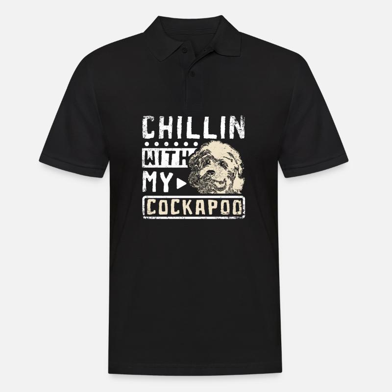 chillin avec mon cockapoo - Polo Homme - noir