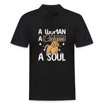A woman a cockapoo a soul - Männer Poloshirt - Schwarz - Vorne - Kai (181cm)