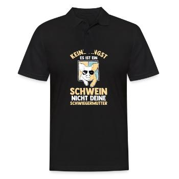 Ferkel Landwirt Bauer Bauernhof Schweine - Männer Poloshirt - Schwarz - Vorne - Kai (181cm)