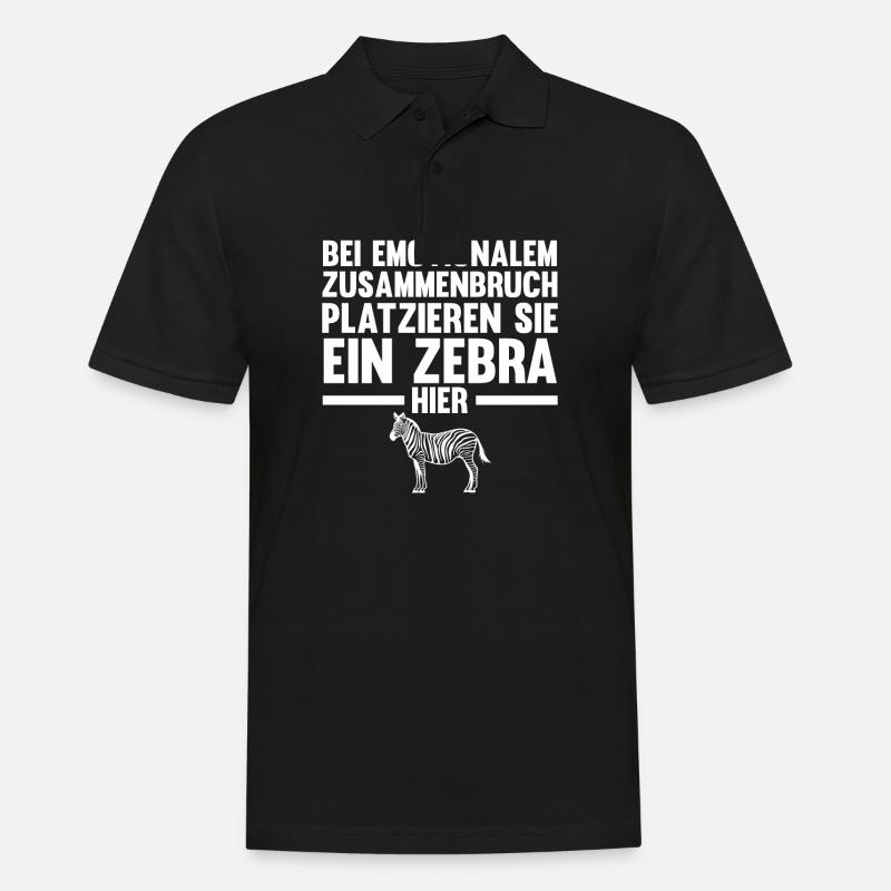 Zebra - Männer Poloshirt - Schwarz