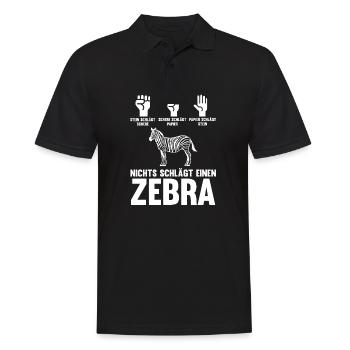 Zebra - Männer Poloshirt - Schwarz - Vorne - Kai (181cm)