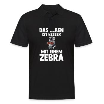 Zebra - Männer Poloshirt - Schwarz - Vorne - Kai (181cm)