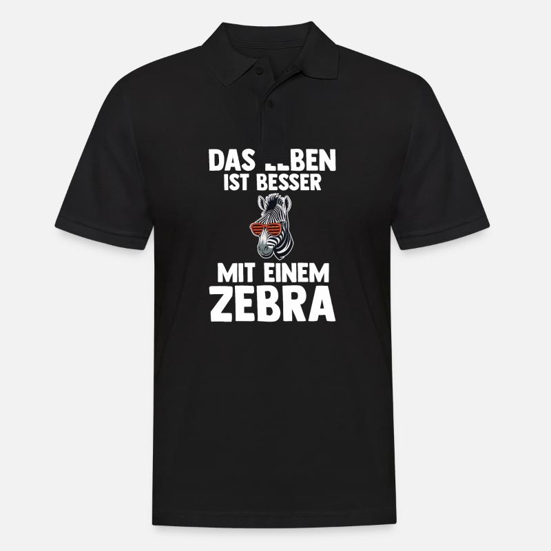 Zebra - Männer Poloshirt - Schwarz