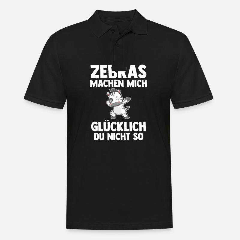 Zebra - Männer Poloshirt - Schwarz