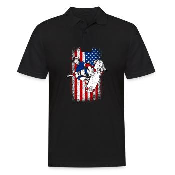 Usa american flag patriotic Skateboarding - Männer Poloshirt - Schwarz - Vorne - Kai (181cm)