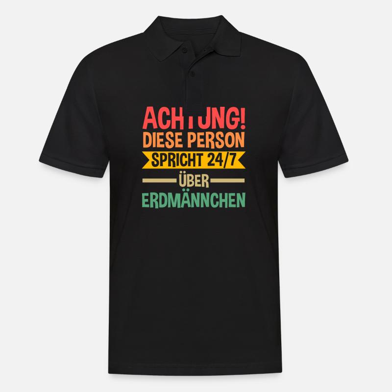 Erdmännchen - Männer Poloshirt - Schwarz
