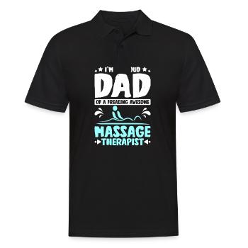 Fathers day dad of a awesome Massage therapist - Männer Poloshirt - Schwarz - Vorne - Kai (181cm)