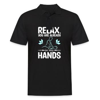 Relax you're already in my hands Massage therapist - Männer Poloshirt - Schwarz - Vorne - Kai (181cm)