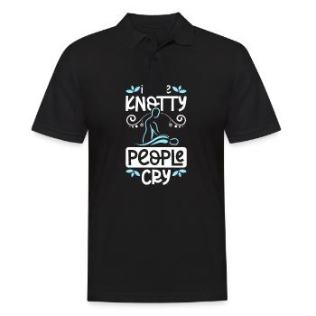 I make knotty people cry Massage therapists - Männer Poloshirt - Schwarz - Vorne - Kai (181cm)