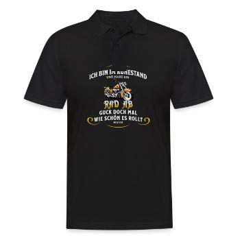 Rentner Shirt Motorradfahrer Biker Ruhestand - Männer Poloshirt - Schwarz - Vorne - Kai (181cm)