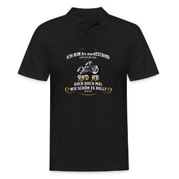 Rentner Motorrad Biker Spruch Ruhestand - Männer Poloshirt - Schwarz - Vorne - Kai (181cm)