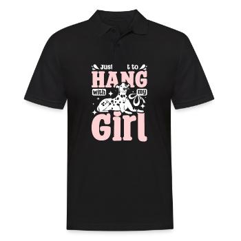 Just want to hang with my dalmatian girl - Männer Poloshirt - Schwarz - Vorne - Kai (181cm)