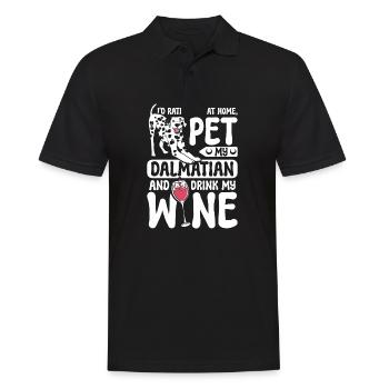 Boire du vin pour mon dalmatien - Polo Homme - noir - Devant - Kai (181cm)