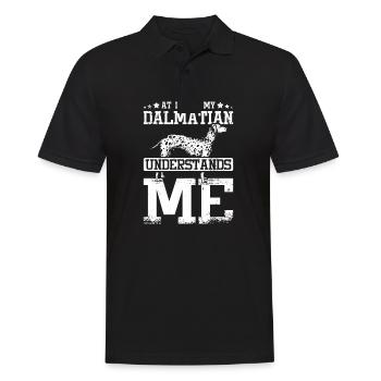 At least my dalmatian understands me - Männer Poloshirt - Schwarz - Vorne - Kai (181cm)