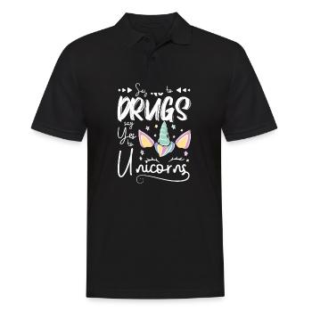 Dites non aux drogues Dites oui aux licornes Ruban rouge - Polo Homme - noir - Devant - Kai (181cm)