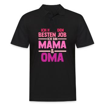 Ich Habe Den Besten Job Ich Bin Mama Und Oma - Männer Poloshirt - Schwarz - Vorne - Kai (181cm)