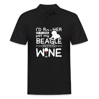 Pet my beagle and drink wine - Men's Polo Shirt - black - Front - Kai (181cm)
