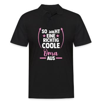 Großmutter Coole Oma - Männer Poloshirt - Schwarz - Vorne - Kai (181cm)