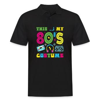 This is my 80s Costume funny 80s Party - Men's Polo Shirt - black - Front - Kai (181cm)