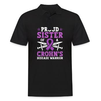 Stolze Schwester Eines Morbus-crohn-kriegers - Männer Poloshirt - Schwarz - Vorne - Kai (181cm)